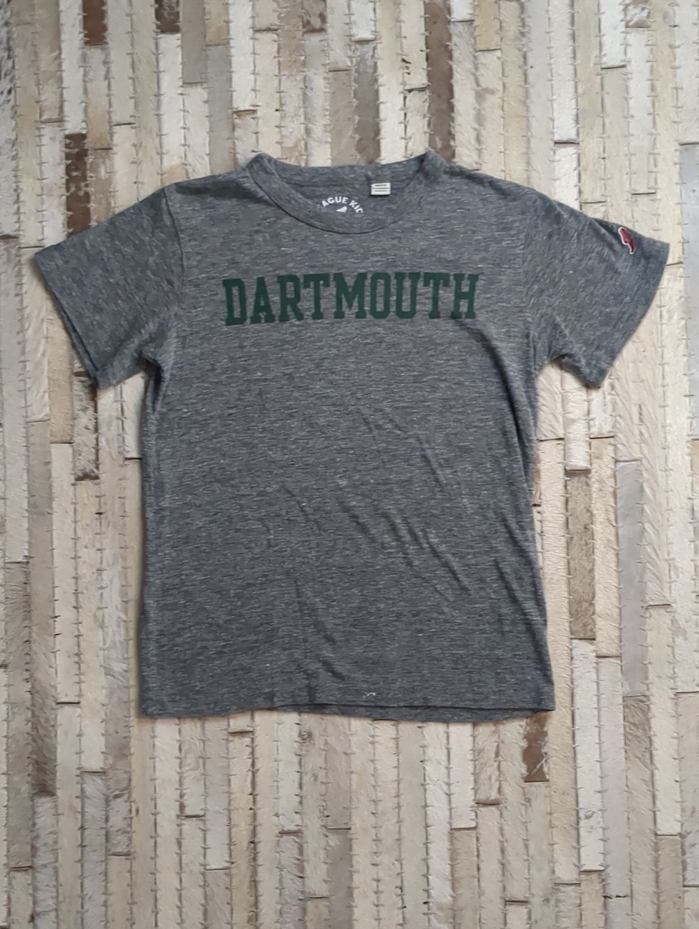 League Kids Dartmouth College Youth Gray Green Spellout T-Shirt - Size Small